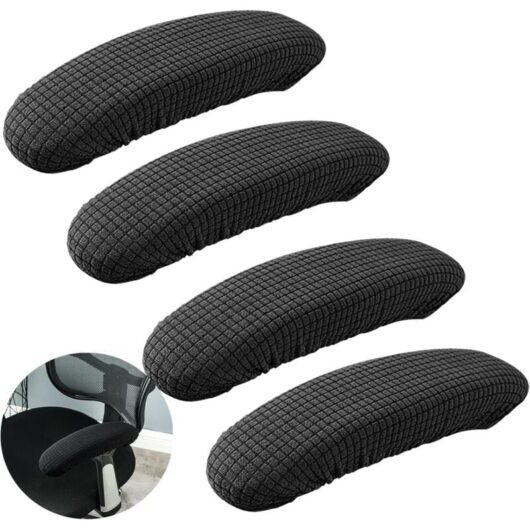 CCYKXA Pairs of Removable Office Chair Armrest Covers, Elastic Chair Armrest Covers, Suitable for Use in the Office, Bedroom and Living Room (Black)
