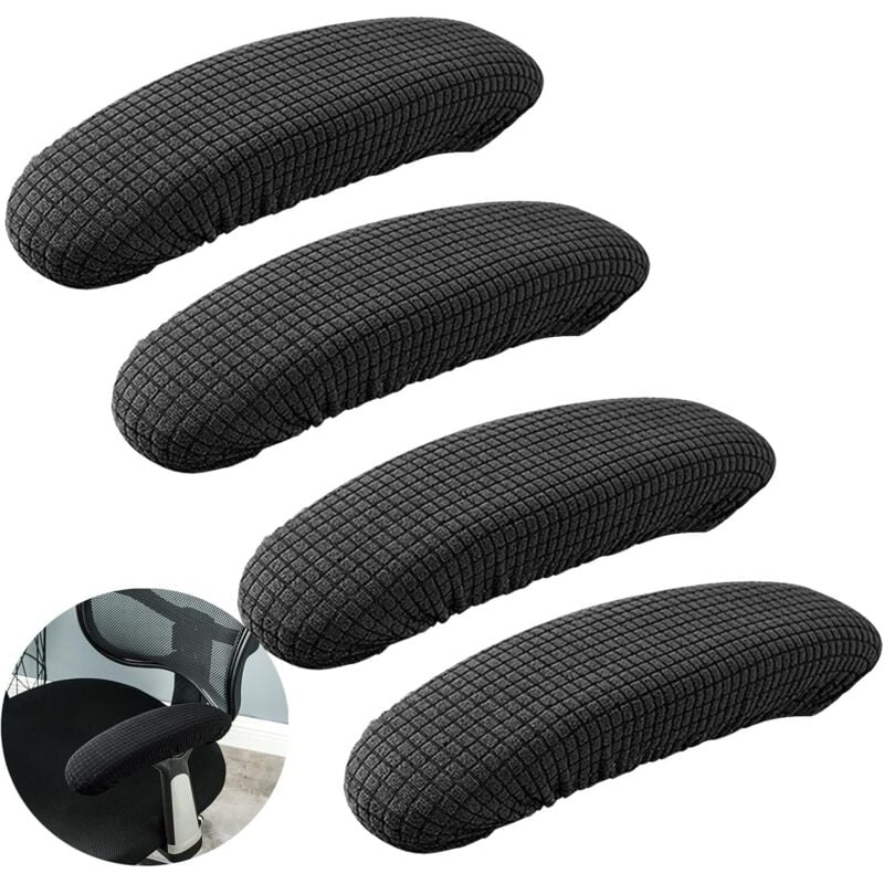 CCYKXA Pairs of Removable Office Chair Armrest Covers, Elastic Chair Armrest Covers, Suitable for Use in the Office, Bedroom and Living Room (Black)