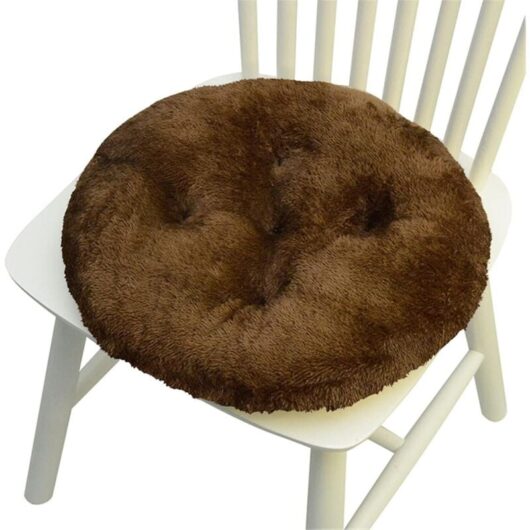 CCYKXA Plush Chair Cushion, 40cm Round Chair Cushion Set of 1, 2, 4, or 6, Thick Chair Pad/Chair Cushions, Cushion for Dining Room and Garden Chairs