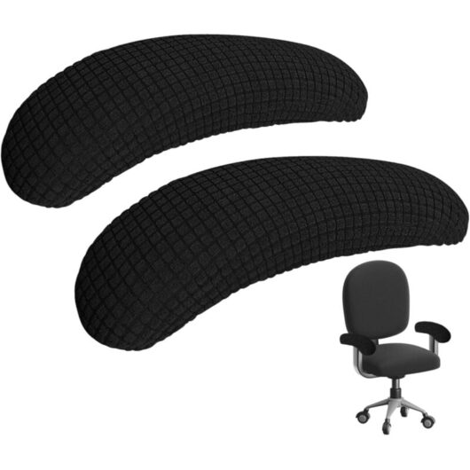 CCYKXA Set of 2 Armrest Pads, Office Chair Cover, Stretch Polyester Office Chair Protective Cover for Armrests, Armrest Protector for Office Chair