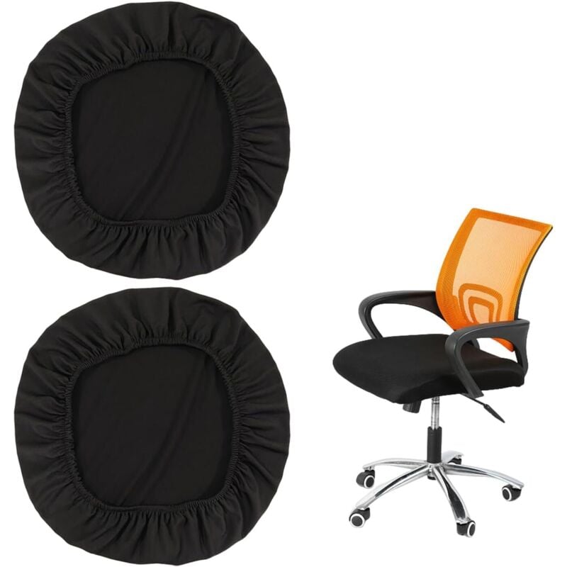 CCYKXA Set of 2 black office chair seat covers, elastic pillowcases for chairs, outdoor seat covers, wedding bar decorations