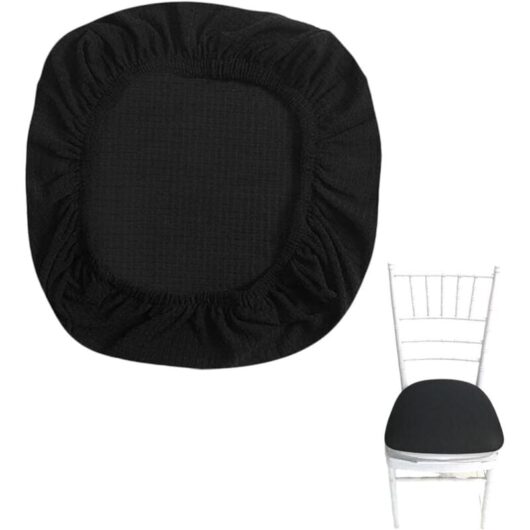 CCYKXA Stretch Jacquard Chair Cover, Non-Slip, Dustproof, Seat Protector for Office, Restaurant, Wedding, Kitchen Decoration (Black)