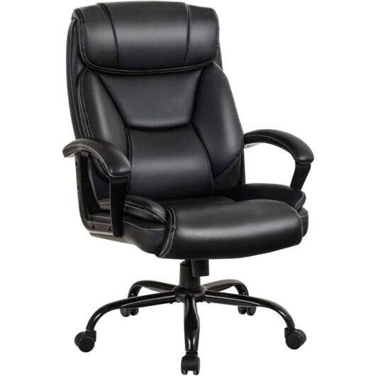 COSTWAY Chaise de Bureau, Pivotante Fauteuil de Bureau Ergonomique Réglable, en Hauteur par Levier de Levage
