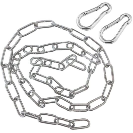 Chain with Two Carabiners - 1m Stainless Steel Hanging Chair Chain - Hanging Chair Extension Chain