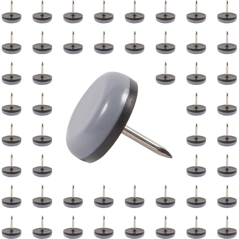 Chair leg glides. Pack of 50 19mm glides, easy to install on chair legs, for indoor use to protect floors from table legs.