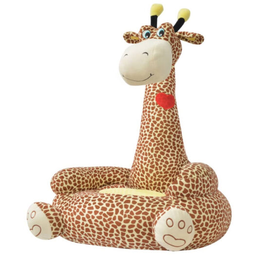 Chillicothe Polyester Children Giraffe Chair In Brown