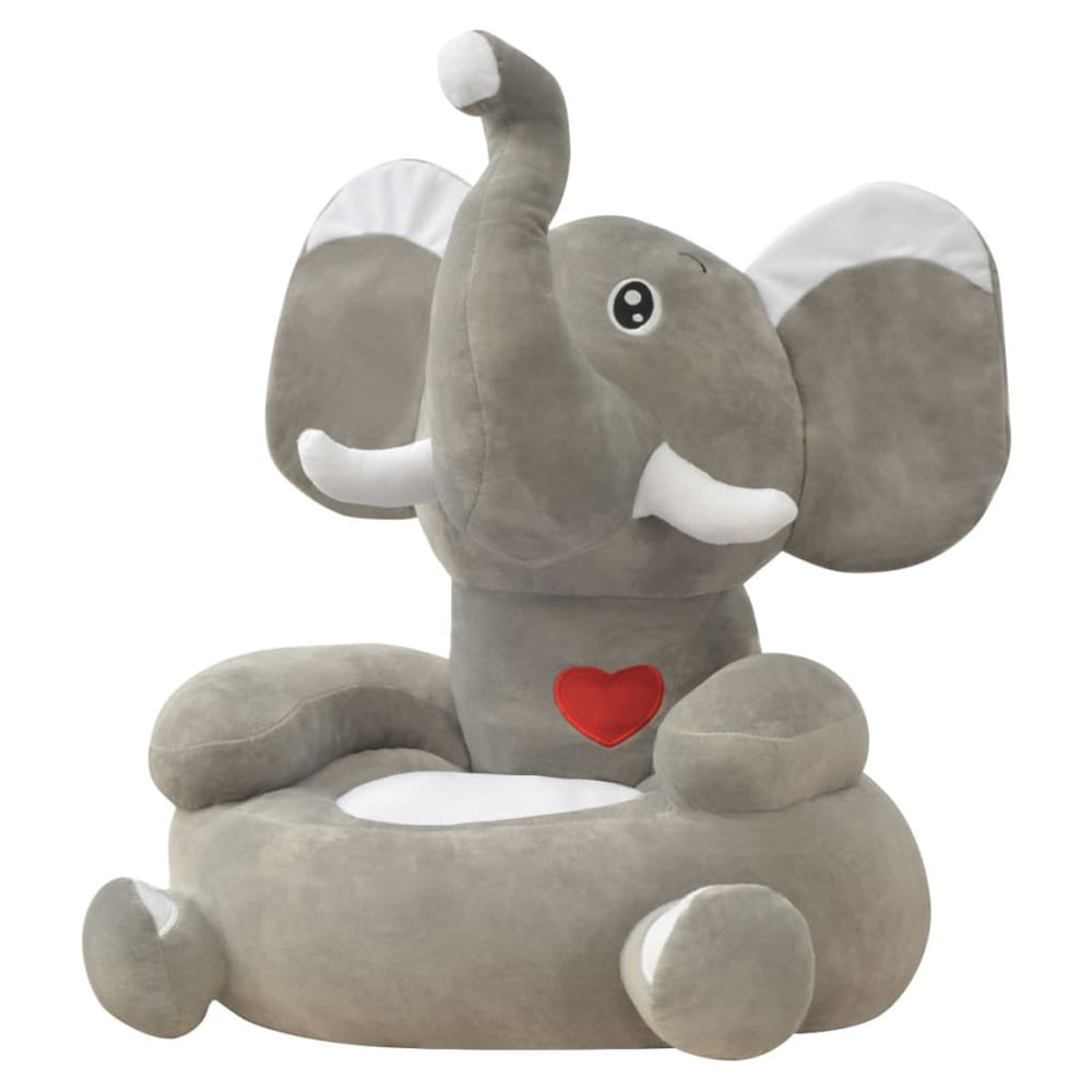 Chillicothe Polyester Childrens Elephant Chair In Grey