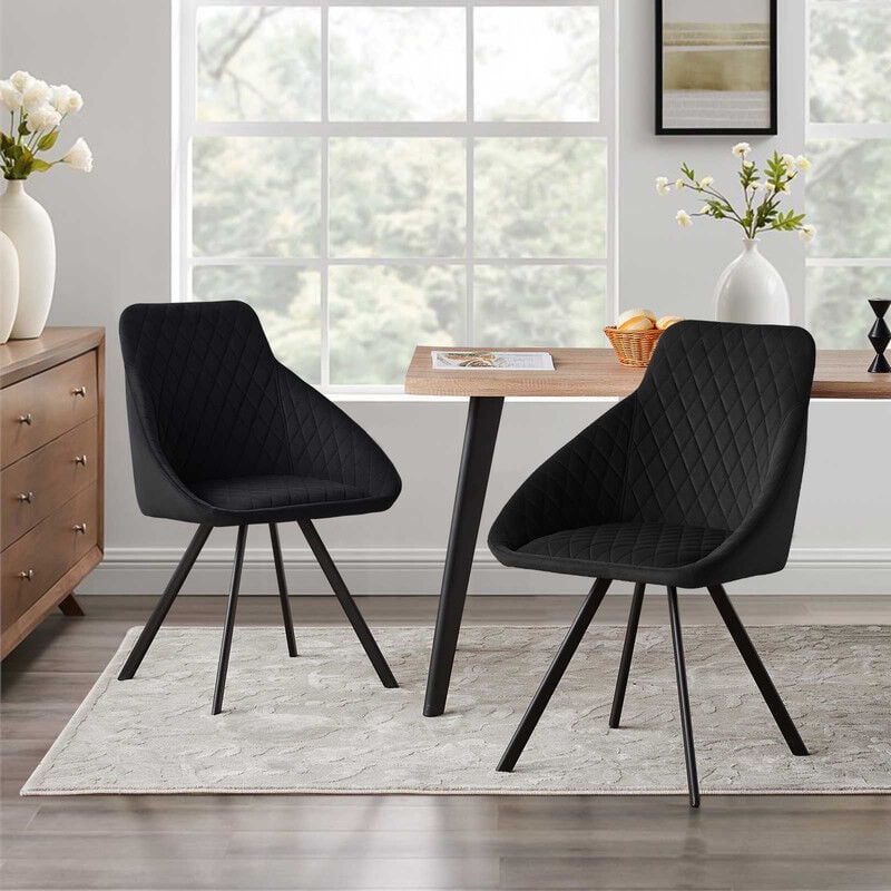 Clipop - Dining Chairs Set of 2 Velvet Kitchen Counter Chairs with Backrest and Sturdy Metal Legs, Retro Reception Chairs for Home Office Restaurant