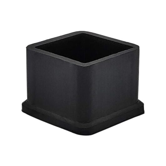 Csparkv - 2.5 x 2.5 cm (1 inch x 1 inch) Pack of 16 Thick Square Black Rubber Chair Table Leg Caps Protectors