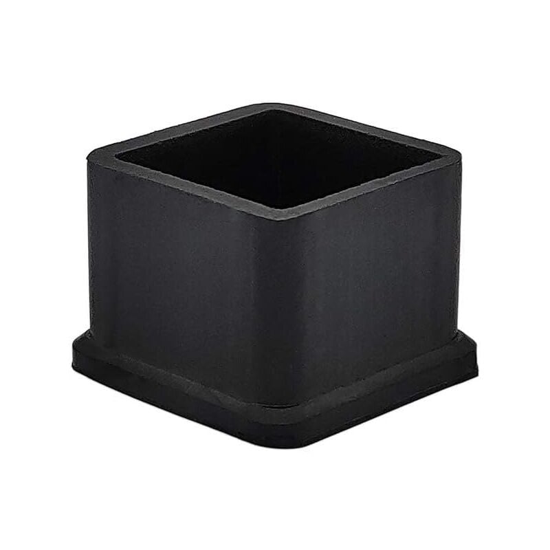 Csparkv - 2.5 x 2.5 cm (1 inch x 1 inch) Pack of 16 Thick Square Black Rubber Chair Table Leg Caps Protectors