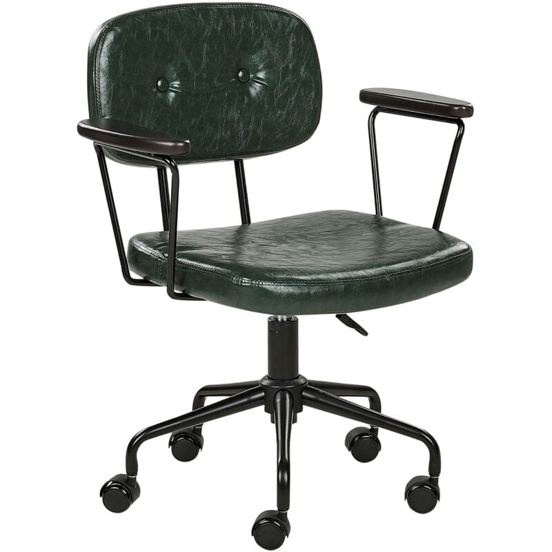 Desk Chair ALGERITA Faux Leather Dark Green