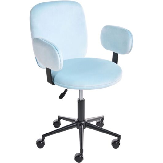 Desk Chair MORAGA Velvet Light Blue