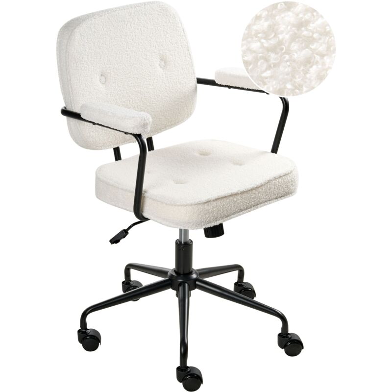 Desk Chair PAWNEE Boucle Off-White
