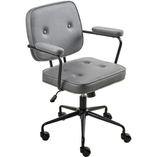 Desk Chair PAWNEE Velvet Grey