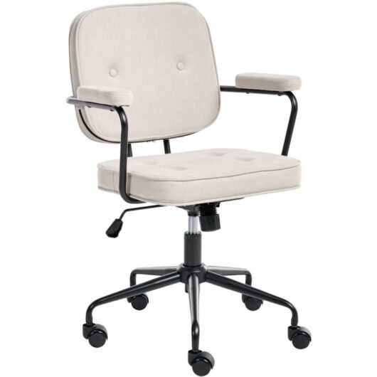 Desk Chair PAWNEE Velvet Light Beige
