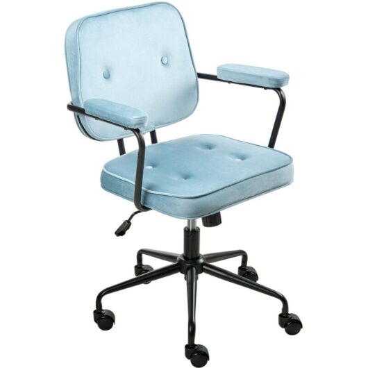 Desk Chair PAWNEE Velvet Light Blue