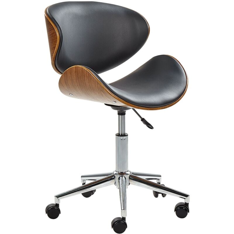 Desk Chair ROTTERDAM Faux Leather Black