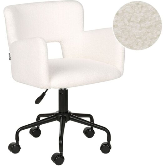 Desk Chair SANILAC Boucle Off-White