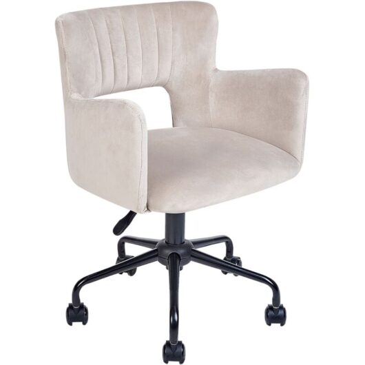 Desk Chair SANILAC Velvet Taupe