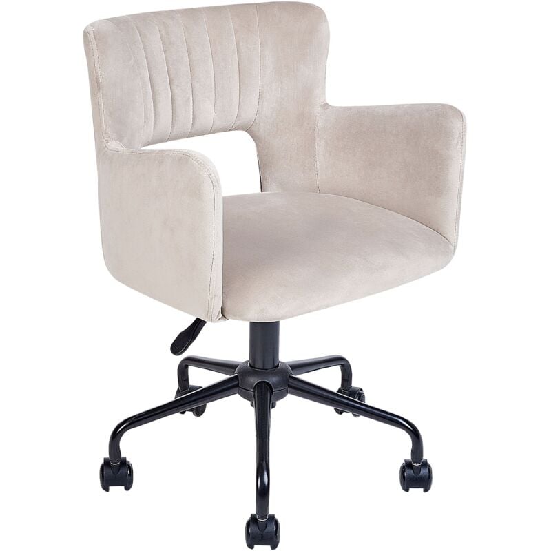 Desk Chair SANILAC Velvet Taupe