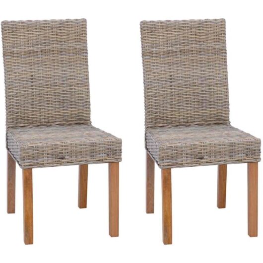 Dining Chair 2 pcs Kubu Grey 45 x 54 x 93 cm vidaXL