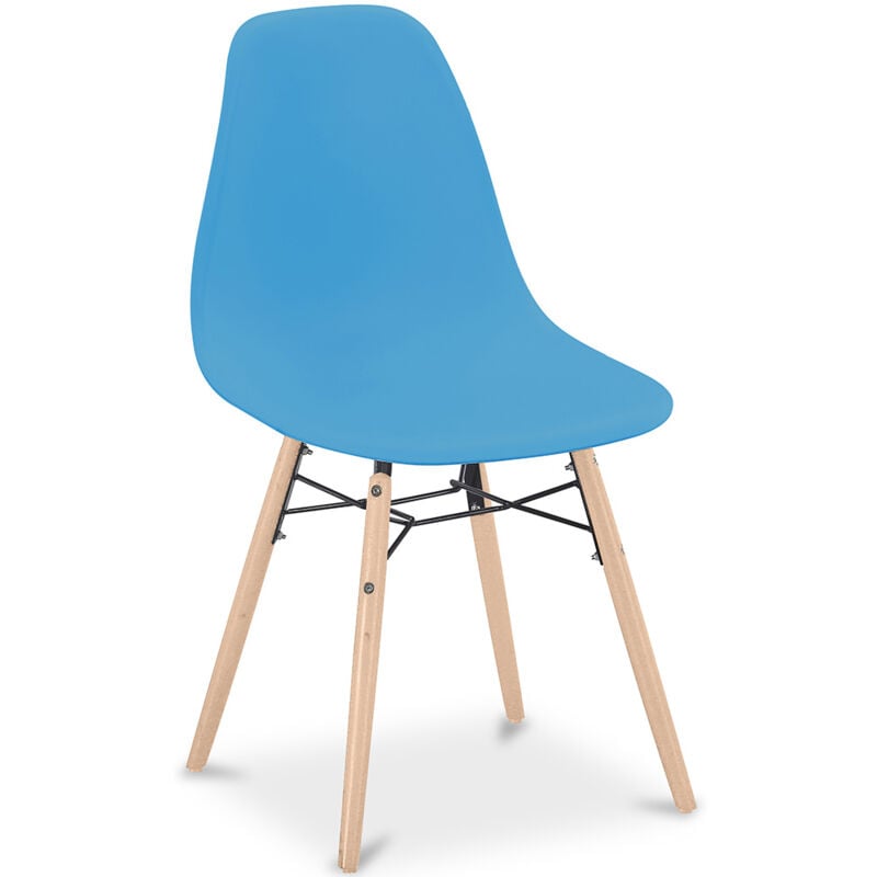 Dining Chair - Scandinavian Design - Wooden Legs - Skögur Blue