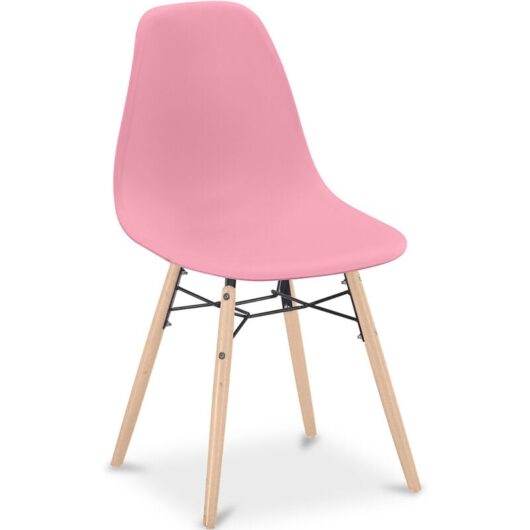 Dining Chair - Scandinavian Design - Wooden Legs - Skögur Pink