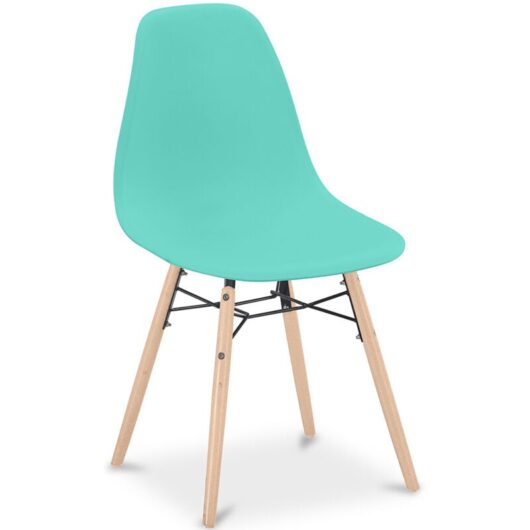 Dining Chair - Scandinavian Design - Wooden Legs - Skögur Turquoise