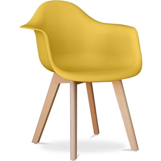 Dining Chair with Armrests - Scandinavian Style - Dominic Pastel yellow
