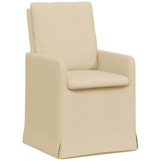 Dining Chairs 2 pcs Cream 57 x 67 x 98 cm Fabric vidaXL