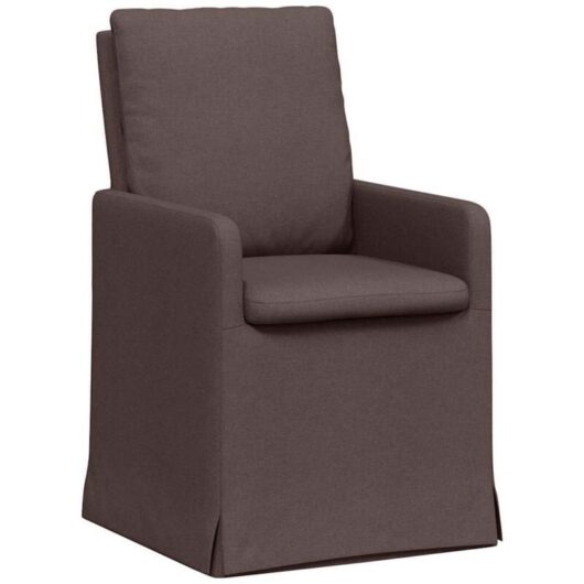 Dining Chairs 2 pcs Dark brown 57 x 67 x 98 cm Fabric vidaXL
