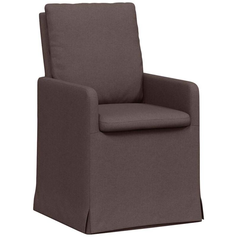 Dining Chairs 2 pcs Dark brown 57 x 67 x 98 cm Fabric vidaXL
