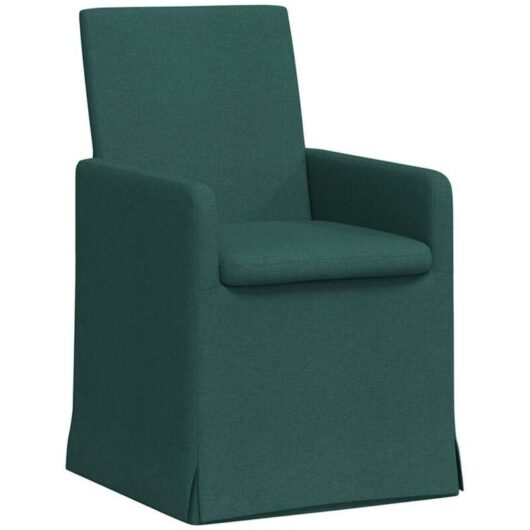 Dining Chairs 2 pcs Dark green 57 x 67 x 95 cm Fabric vidaXL