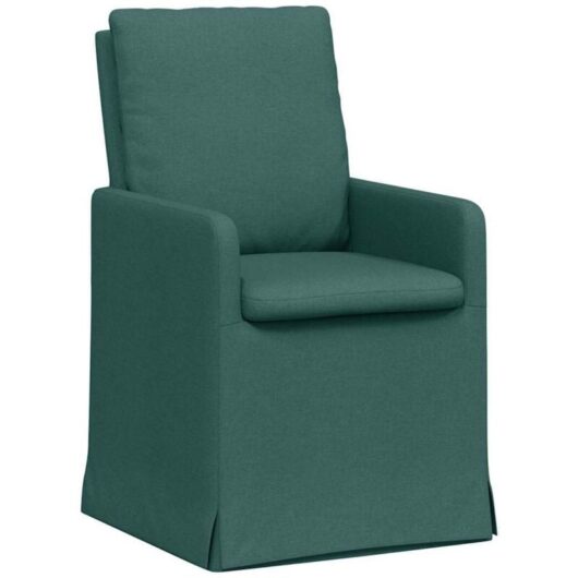 Dining Chairs 2 pcs Dark green 57 x 67 x 98 cm Fabric vidaXL