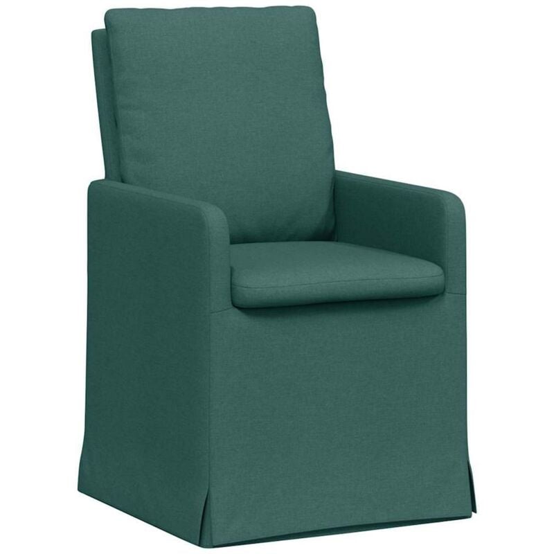 Dining Chairs 2 pcs Dark green 57 x 67 x 98 cm Fabric vidaXL