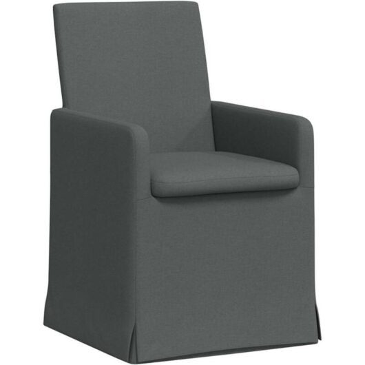 Dining Chairs 2 pcs Dark grey 57 x 67 x 95 cm Fabric vidaXL