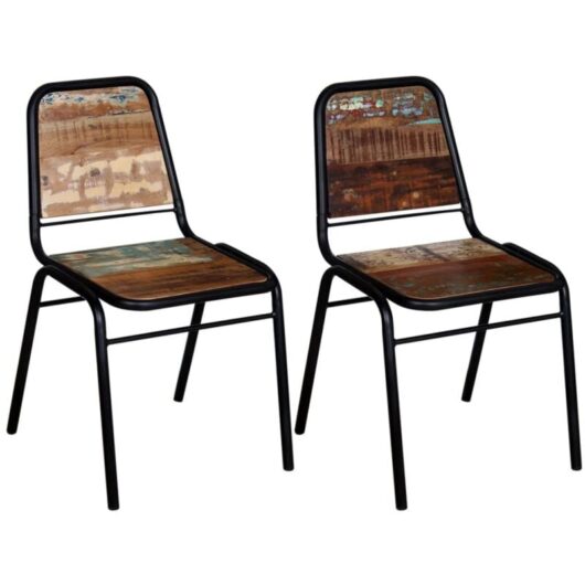 Dining Chairs 2 pcs Solid Reclaimed Wood Vidaxl