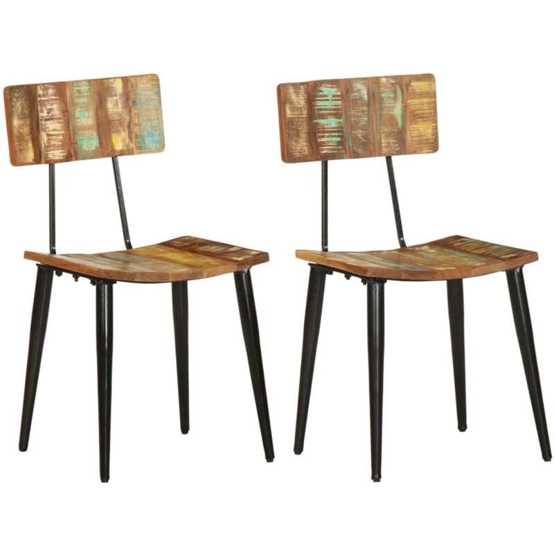 Dining Chairs 2 pcs Solid Reclaimed Wood vidaXL