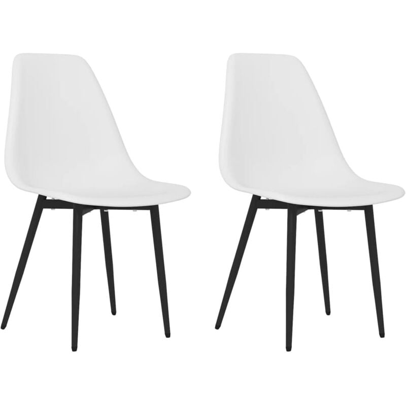 Dining Chairs 2 pcs White PP vidaXL