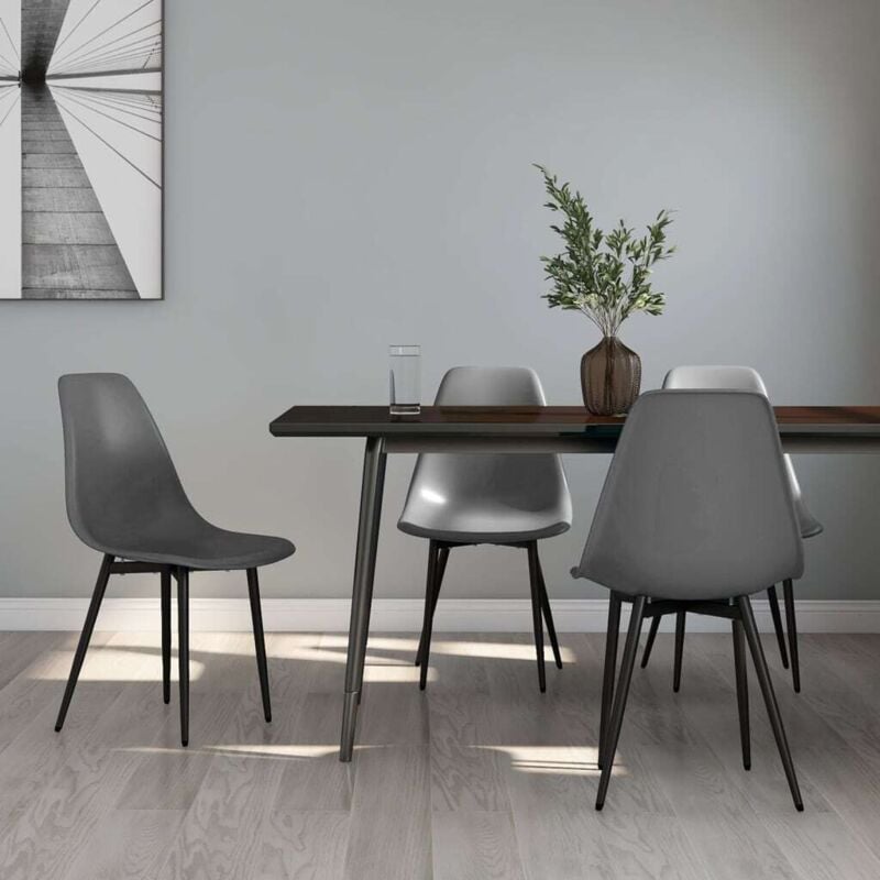 Dining Chairs 4 pcs Grey pp Vidaxl