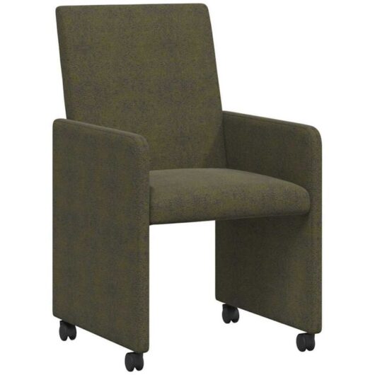 Dining Chairs with Wheels 2 pcs Army green 57 x 66 x 94 cm vidaXL