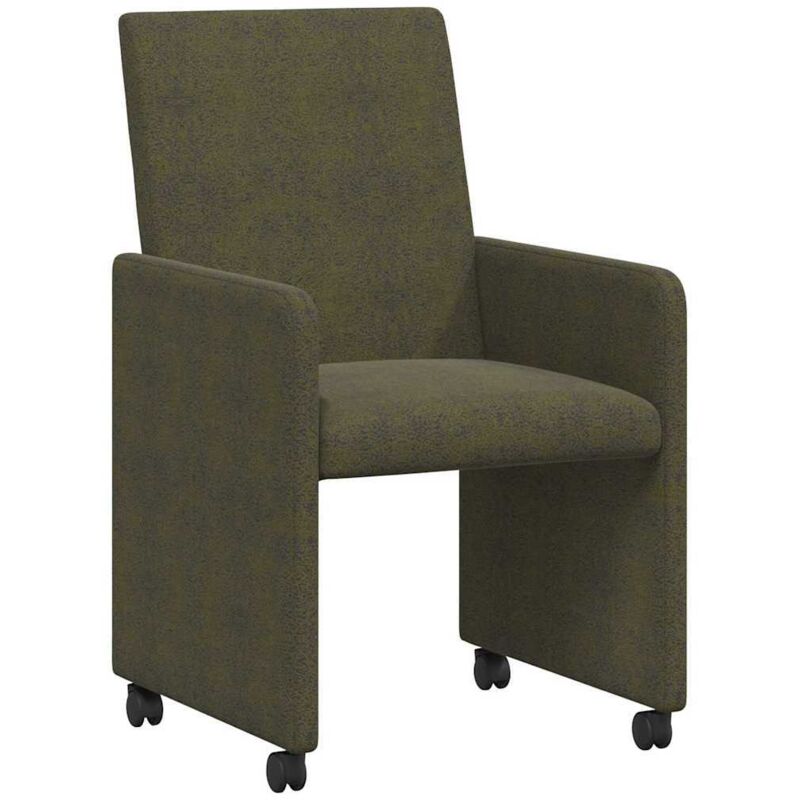 Dining Chairs with Wheels 2 pcs Army green 57 x 66 x 94 cm vidaXL