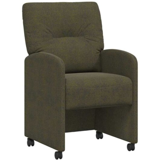 Dining Chairs with Wheels 2 pcs Army green 57 x 67 x 95 cm vidaXL