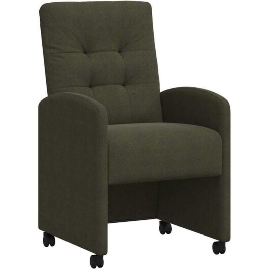 Dining Chairs with Wheels 2 pcs Army green 57 x 67 x 98 cm vidaXL