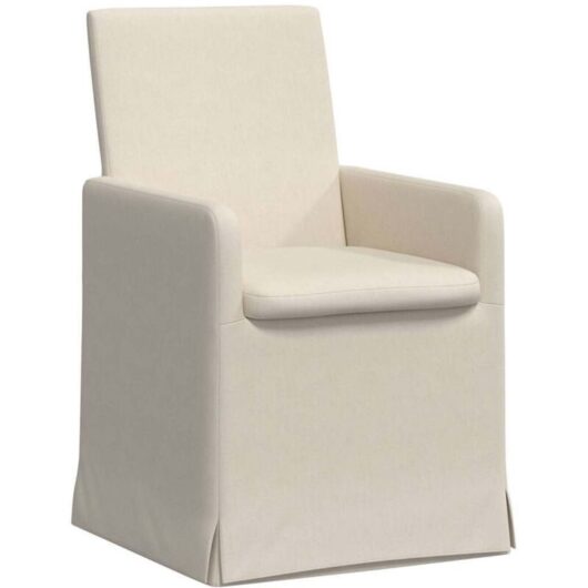 Dining Chairs with Wheels 2 pcs Beige 57 x 67 x 95 cm Linen vidaXL