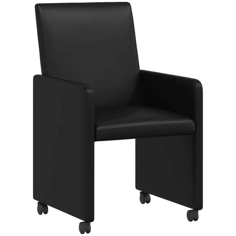 Dining Chairs with Wheels 2 pcs Black 57 x 66 x 94 cm vidaXL