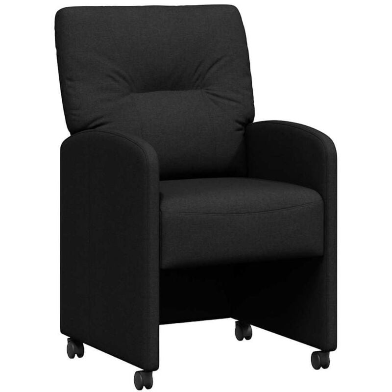 Dining Chairs with Wheels 2 pcs Black 57 x 67 x 95 cm Fabric vidaXL