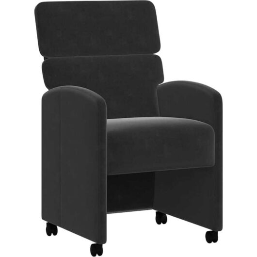Dining Chairs with Wheels 2 pcs Black 58 x 65 x 98 cm Velvet vidaXL