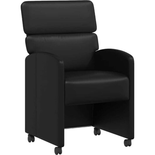 Dining Chairs with Wheels 2 pcs Black 58 x 65 x 98 cm vidaXL