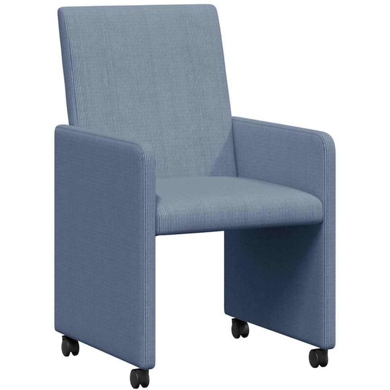 Dining Chairs with Wheels 2 pcs Blue 57 x 66 x 94 cm vidaXL